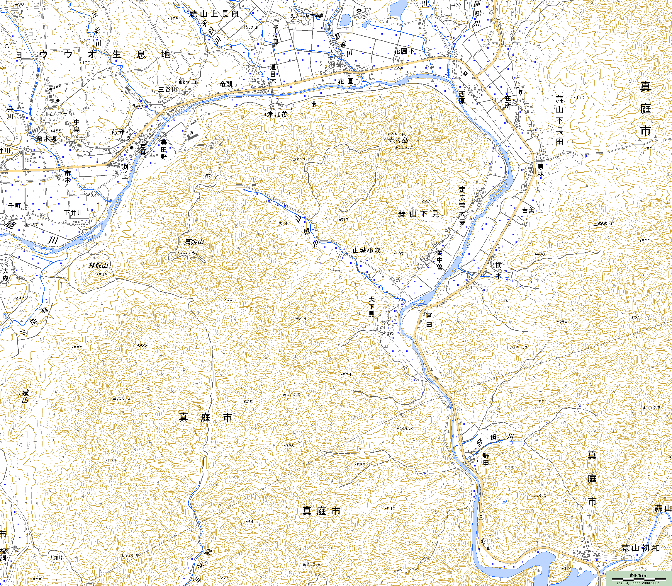 新庄村地図の風景（カラー版）(1:25000)